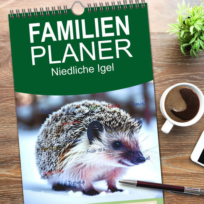 Niedliche Igel (CALVENDO Familienplaner 2026)