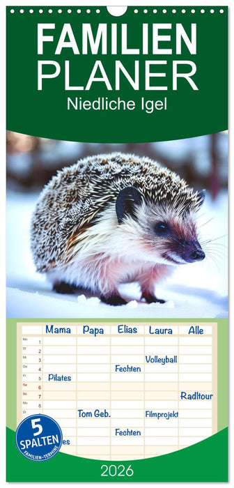 Niedliche Igel (CALVENDO Familienplaner 2026)