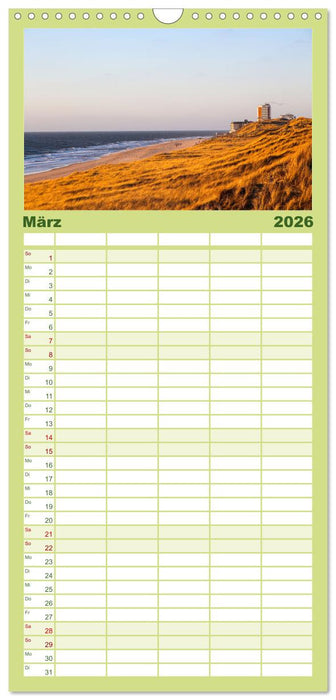 Sylt - Magie der Abendstunden (CALVENDO Familienplaner 2026)