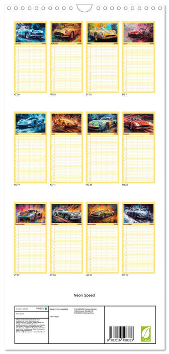 Neon Speed (CALVENDO Familienplaner 2026)