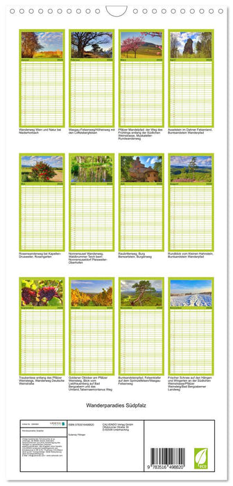 Wanderparadies Südpfalz (CALVENDO Familienplaner 2026)