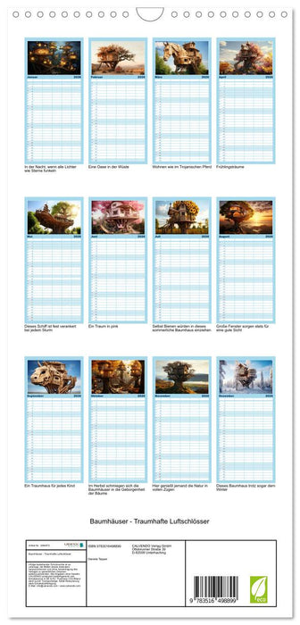 Baumhäuser - Traumhafte Luftschlösser (CALVENDO Familienplaner 2026)