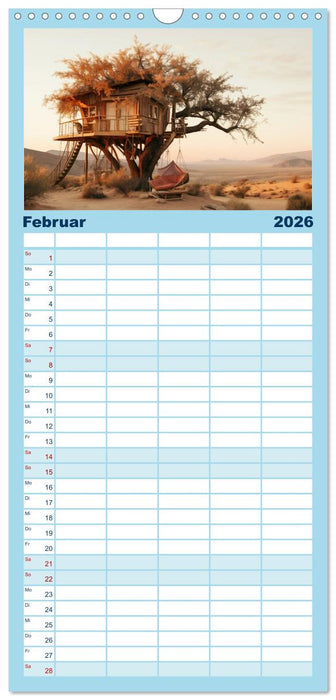 Baumhäuser - Traumhafte Luftschlösser (CALVENDO Familienplaner 2026)