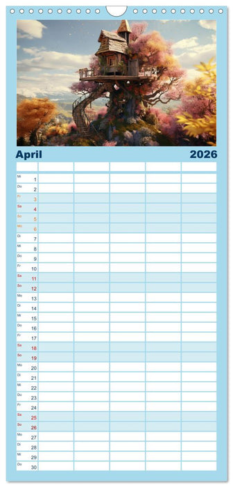 Baumhäuser - Traumhafte Luftschlösser (CALVENDO Familienplaner 2026)