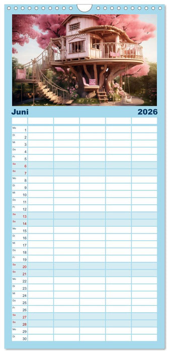 Baumhäuser - Traumhafte Luftschlösser (CALVENDO Familienplaner 2026)