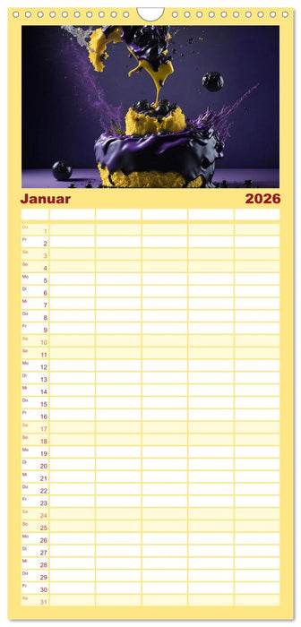 Tortenschlacht - süße Versuchung (CALVENDO Familienplaner 2026)