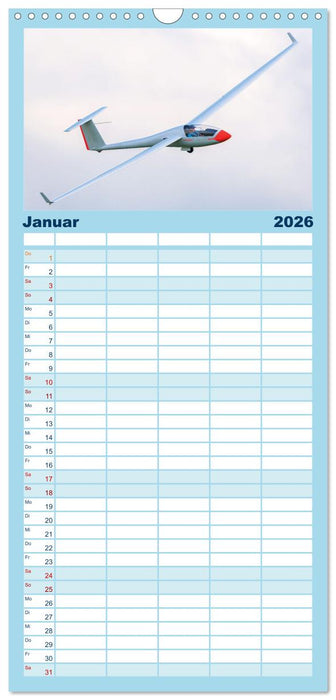 Meister in der Schwebe: Segelflugzeuge (CALVENDO Familienplaner 2026)