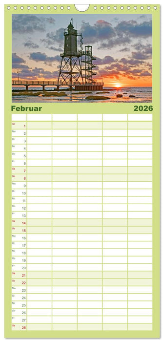 Leuchttürme: Die Schönsten an Nord- und Ostsee (CALVENDO Familienplaner 2026)