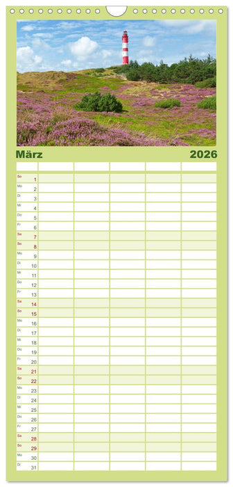Leuchttürme: Die Schönsten an Nord- und Ostsee (CALVENDO Familienplaner 2026)