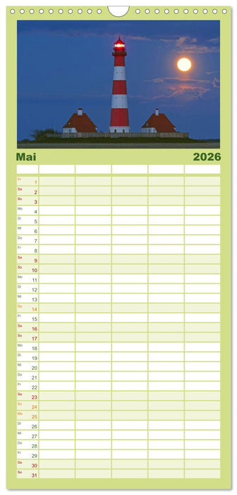 Leuchttürme: Die Schönsten an Nord- und Ostsee (CALVENDO Familienplaner 2026)