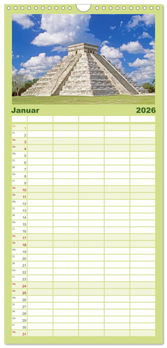 Alte Kulturen Mittel- und Südamerikas: Versunkene Welten (CALVENDO Familienplaner 2026)