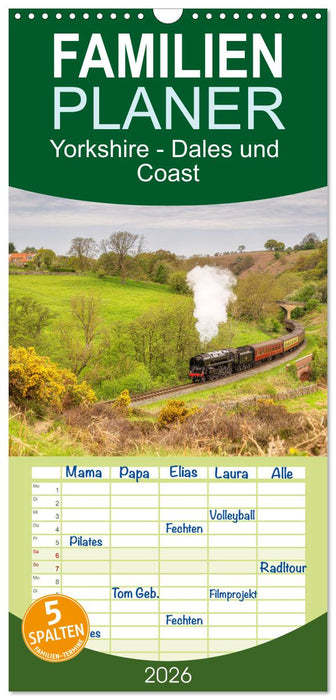 Yorkshire - Dales und Coast (CALVENDO Familienplaner 2026)