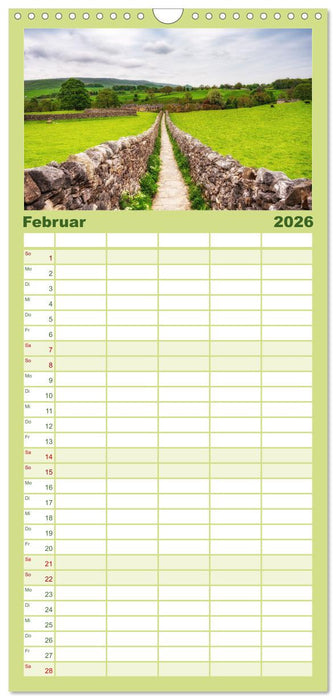 Yorkshire - Dales und Coast (CALVENDO Familienplaner 2026)