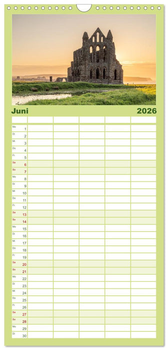 Yorkshire - Dales und Coast (CALVENDO Familienplaner 2026)