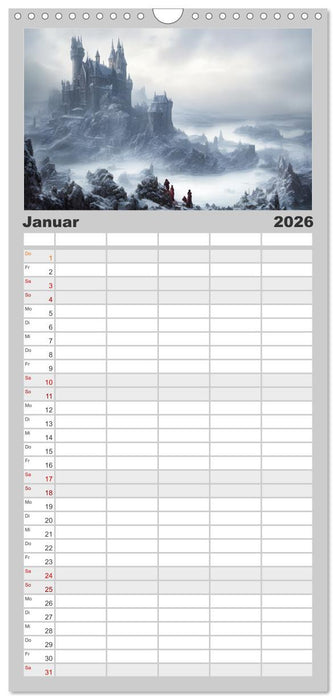 Burgen der Phantasie (CALVENDO Familienplaner 2026)