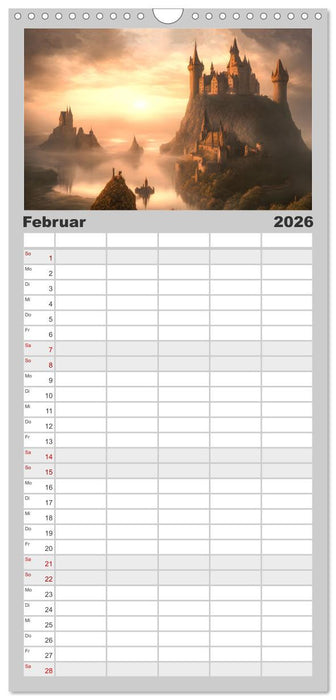 Burgen der Phantasie (CALVENDO Familienplaner 2026)