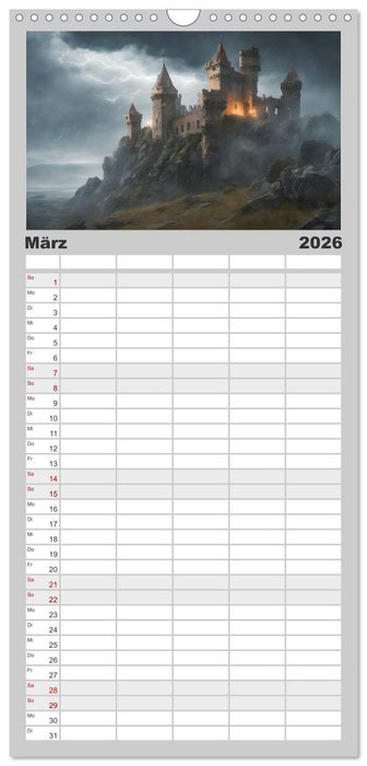 Burgen der Phantasie (CALVENDO Familienplaner 2026)