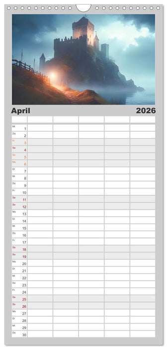 Burgen der Phantasie (CALVENDO Familienplaner 2026)