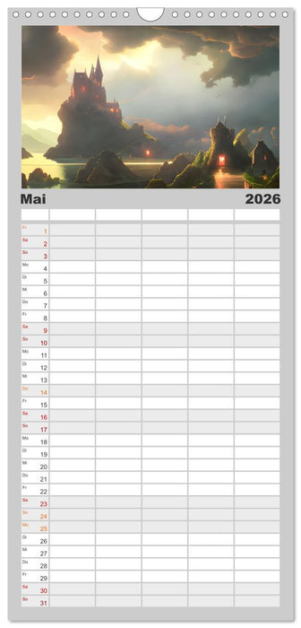 Burgen der Phantasie (CALVENDO Familienplaner 2026)