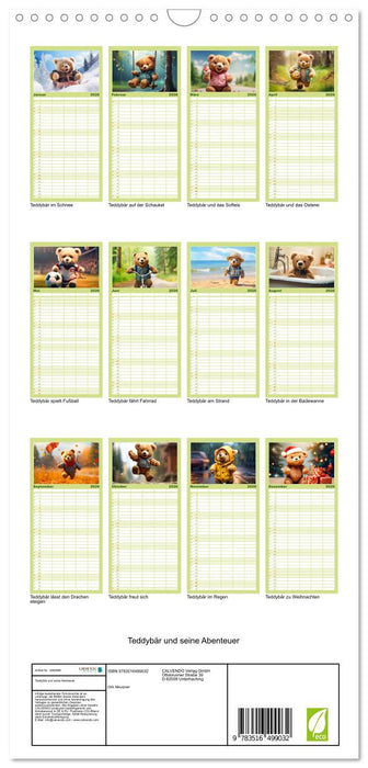 Teddybär und seine Abenteuer (CALVENDO Familienplaner 2026)