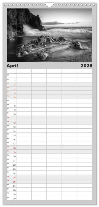 Monochrome Wonders (CALVENDO Familienplaner 2026)