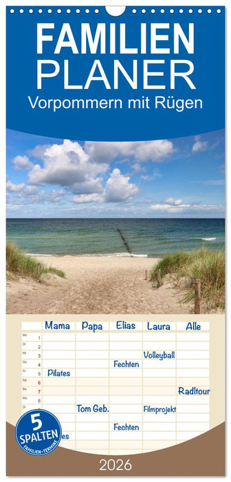 Vorpommern mit Rügen (CALVENDO Familienplaner 2026)