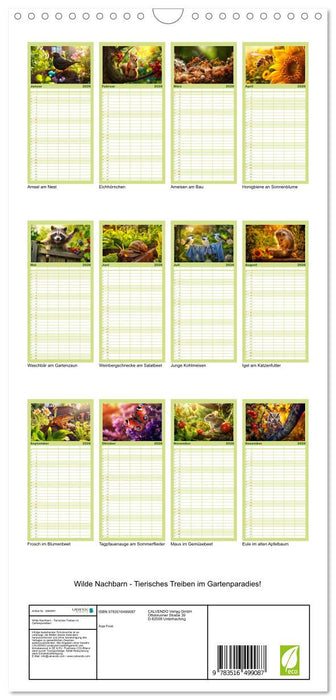 Wilde Nachbarn - Tierisches Treiben im Gartenparadies! (CALVENDO Familienplaner 2026)