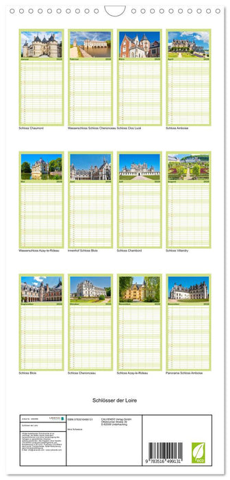 Schlösser der Loire (CALVENDO Familienplaner 2026)