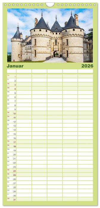 Schlösser der Loire (CALVENDO Familienplaner 2026)