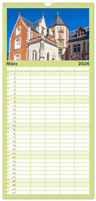 Schlösser der Loire (CALVENDO Familienplaner 2026)