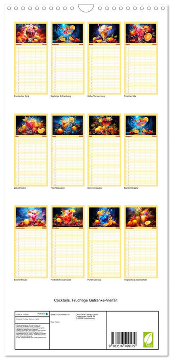 Cocktails. Fruchtige Getränke-Vielfalt (CALVENDO Familienplaner 2026)