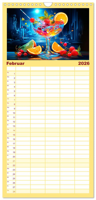 Cocktails. Fruchtige Getränke-Vielfalt (CALVENDO Familienplaner 2026)