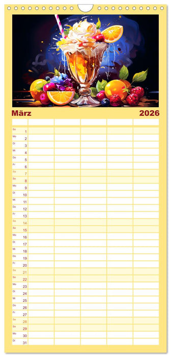 Cocktails. Fruchtige Getränke-Vielfalt (CALVENDO Familienplaner 2026)