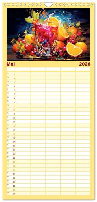 Cocktails. Fruchtige Getränke-Vielfalt (CALVENDO Familienplaner 2026)