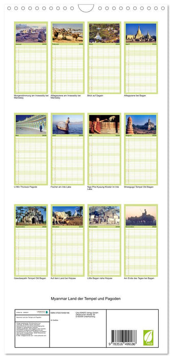 Myanmar Land der Tempel und Pagoden (CALVENDO Familienplaner 2026)