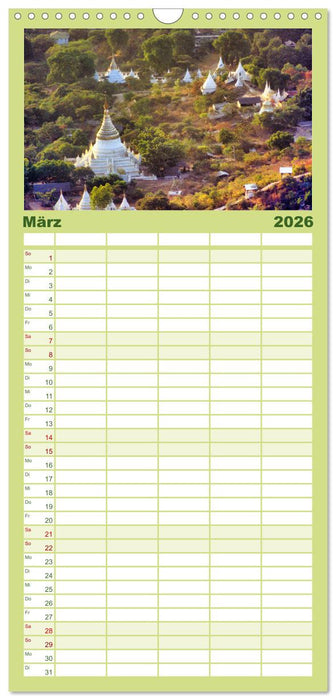 Myanmar Land der Tempel und Pagoden (CALVENDO Familienplaner 2026)