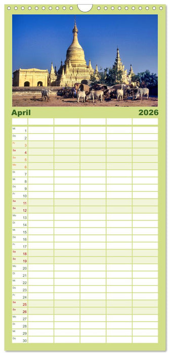 Myanmar Land der Tempel und Pagoden (CALVENDO Familienplaner 2026)