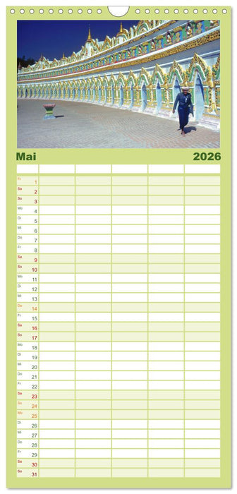 Myanmar Land der Tempel und Pagoden (CALVENDO Familienplaner 2026)