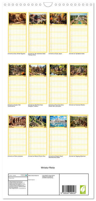 Miniatur Reise (CALVENDO Familienplaner 2026)