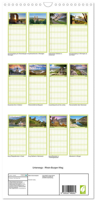 Unterwegs - Rhein-Burgen-Weg (CALVENDO Familienplaner 2026)