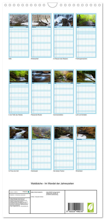 Waldbäche - Im Wandel der Jahreszeiten (CALVENDO Familienplaner 2026)