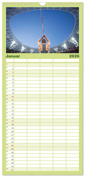 Faszination Leichtathletik: Schneller, höher, weiter (CALVENDO Familienplaner 2026)