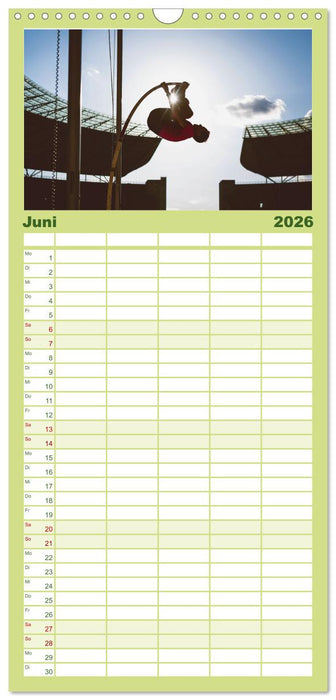 Faszination Leichtathletik: Schneller, höher, weiter (CALVENDO Familienplaner 2026)