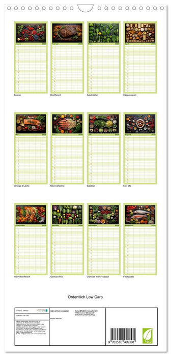 Ordentlich Low Carb (CALVENDO Familienplaner 2026)