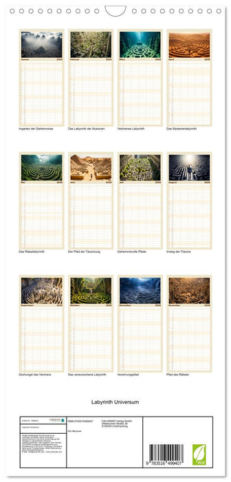Labyrinth Universum (CALVENDO Familienplaner 2026)