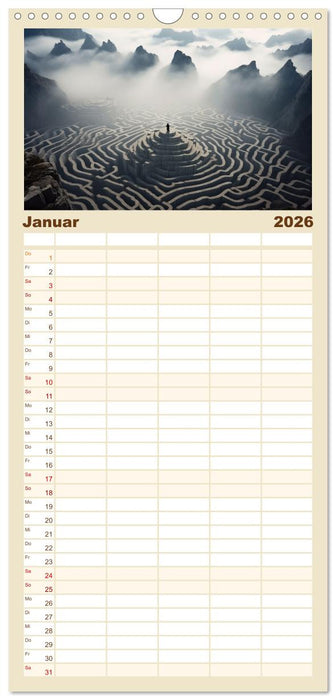 Labyrinth Universum (CALVENDO Familienplaner 2026)