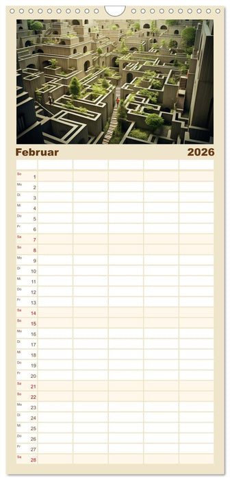 Labyrinth Universum (CALVENDO Familienplaner 2026)