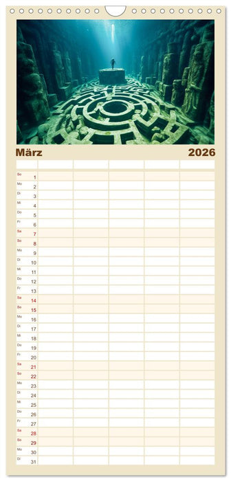 Labyrinth Universum (CALVENDO Familienplaner 2026)