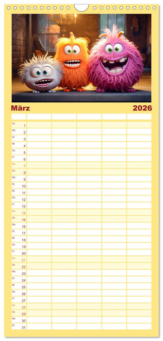 Die Welt der kleinen Monster (CALVENDO Familienplaner 2026)