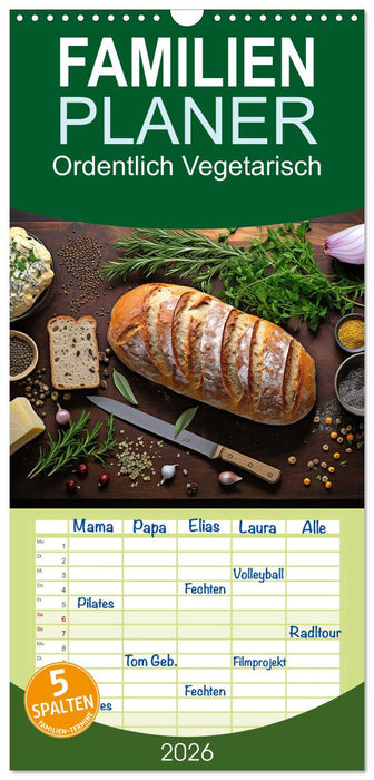 Ordentlich Vegetarisch (CALVENDO Familienplaner 2026)